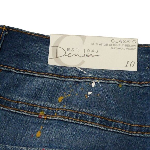 NWT EST. 1946 Blue Denim Jean Classic Paint Splatter Shorts Size 10 - Picture 4 of 6